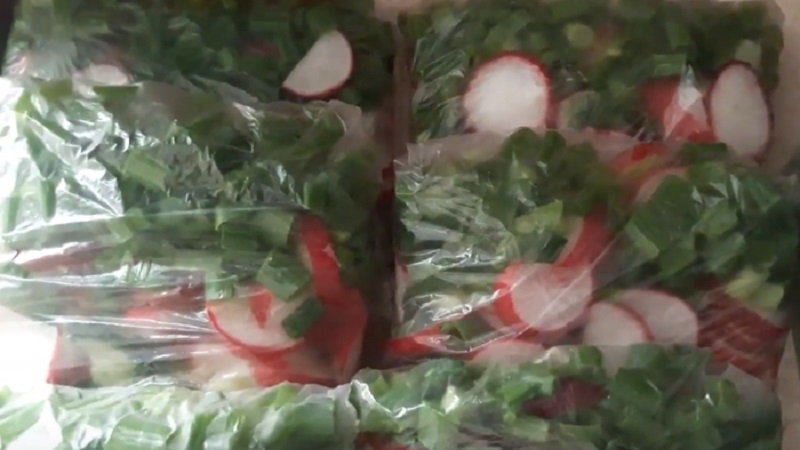 Nous faisons la récolte du radis pour l'hiver par congélation et par d'autres moyens