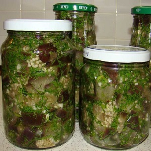 Comment faire cuire l'aubergine marinée pour l'hiver: les recettes les plus délicieuses