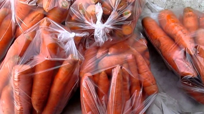 Caractéristiques du stockage des carottes dans des emballages en hiver dans le sous-sol