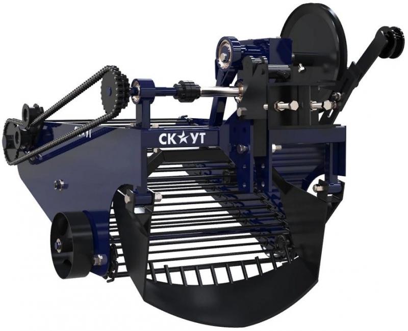 Types de pelleteuses de pommes de terre pour un mini-tracteur, principe de fonctionnement et critères de sélection